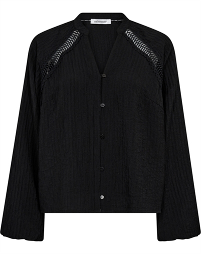 Co'Couture - Shina CC Lace V-Skjorte - Black